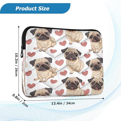 Funda impermeable para laptop de 13-14 pulgadas con diseño de pug miniatura 3
