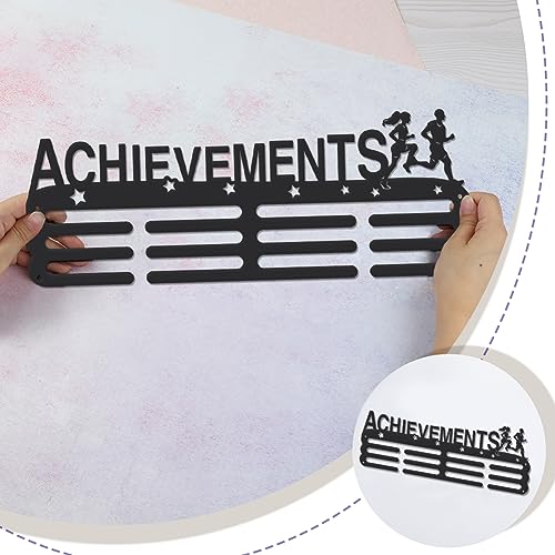 SUPERDANT Running Metal Medal Hooks Achievements Wall Storage Award Holder for Running Lover Wall Medal Hanger Rack Frame for Can withstand 10-15 kg Black - Image 3