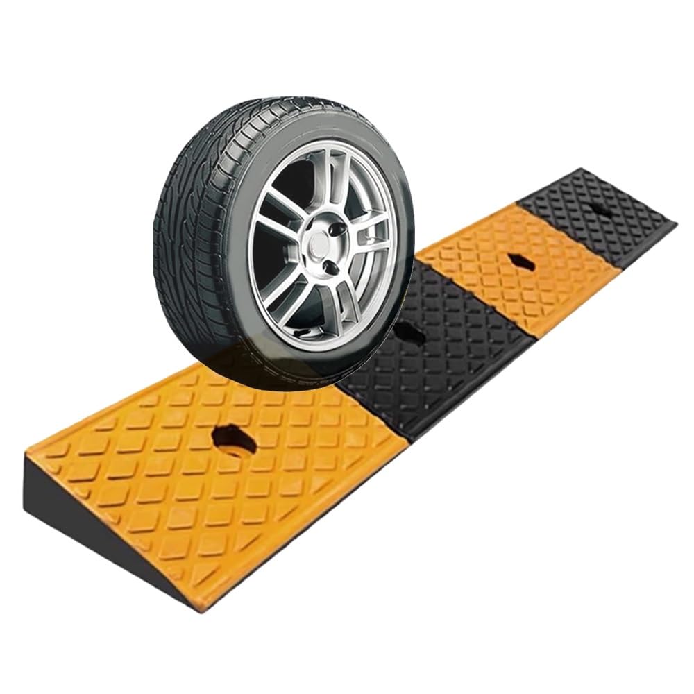 Rampa De Acceso para Coche, Rampa para Bordillos De Goma 3/4/5cm Alto, Rampa De Carga Pesada con 4 Pernos De Expansión para Camiones, Coches, Carretillas(100x15x5cm/39.37x5.9x1.97in)