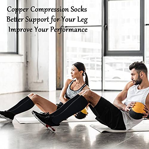 8 Pairs Copper Compression Socks for Women & Men Circulation4