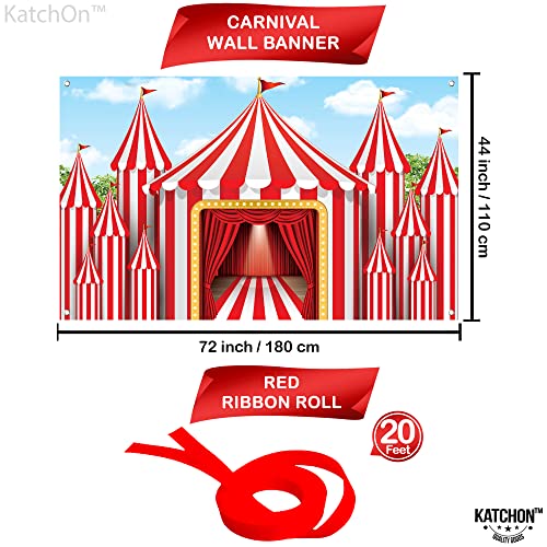 Image of Carnival Backdrop Carnival Theme Party Decorations - 72x44 Inch | Circus Tent for Carnival Decorations, Carnival Banner for Carnival Games, Circus Party Decorations, KatchOn