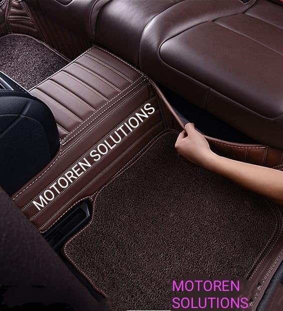 Image of 10D Premium Leatherette Car Foot Mat for Nissan xtrail 7seater 2024 onw| Luxurious & Elegant Look | 100% Waterproof and Dust Proof | Custom Fitted 10D Car Floor Tray Mat -Full Coffee