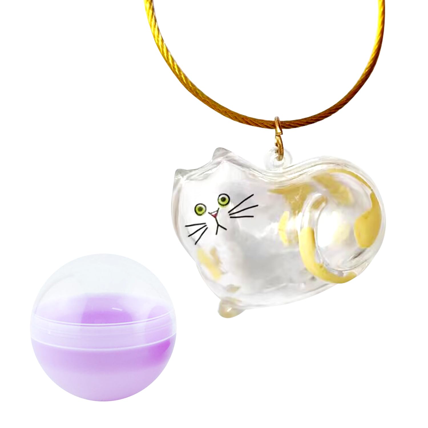 Cat Shaped Pet Hair Storage Bottle, Cat Hair Memorial Bottle, Cat Capsules Gachapon Ball, Cute Cat Keychains
