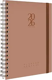 Agenda Planner Semanal Plus 2026 Solid Colors Capuccino