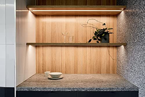 Image of Abaj Lighting (18x6mm LED Strip Lights 1Meter Aluminium Rectangular Conciled Profile Light Channels with Diffused Cover, End Caps and Mounting Clips Without LED Straight Linear (Pack of 3)