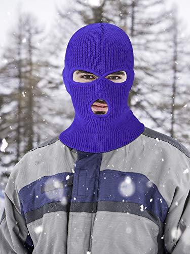 Image of SATINIOR 3 Holes Ski Mask Full Face Cover Outdoor Balaclava Winter Knitted Neck Gaiter for Halloween Sports Cycling