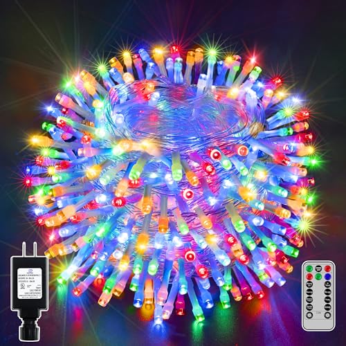 shineshine 328FT 1000LED Christmas Lights Outdoor Waterproof, 8 Lighting Modes String Lights with Remote and Timer, Fairy Lights for Indoor Outside Bedroom House (Multicolor) shineshine 328FT 1000LED Christmas Lights Outdoor Waterproof, 8 Lighting Modes String Lights with Remote and Timer, Fairy Lights for Indoor Outside Bedroom House (Multicolor)