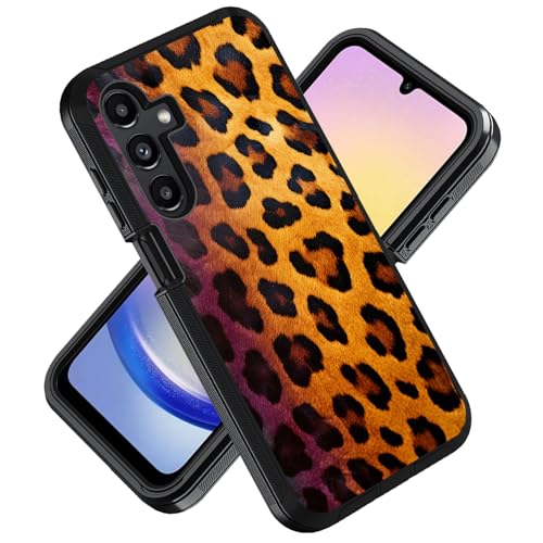 ZXHSBROK for Samsung Galaxy A18/A17/A16 5G Phone Case, Leopard Print | Heavy Duty 3-Layer Hybrid Hard PC & Soft Silicone [Military Grade] Shockproof Drop Full-Body Protective Cover 6.7-inch