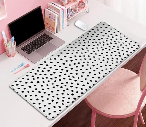 Image of Boho Extended Desk Pad Mouse Pad,Large Polka Dot Mouse Mat with Stitched Edges,Non-Slip Rubber Base Mousepad for Office Computer Keyboard Laptop Home(27.5X11.8 in)