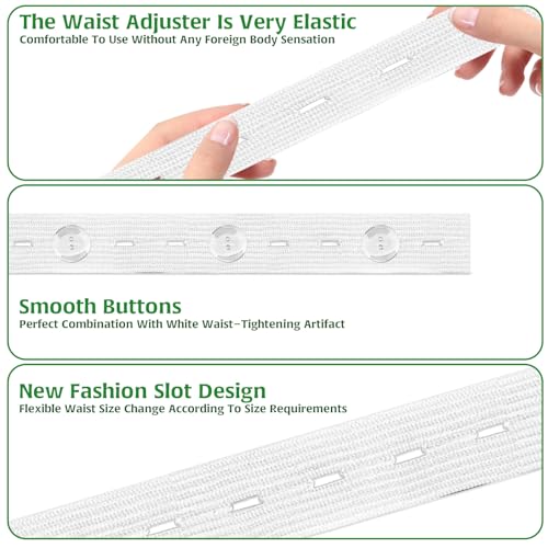 10Pcs White Pant Waist Tightener Tool, Waist Adjuster for Loose Pants Supplies, Pants Waist Tightener for Women Waistband Tightener for Pants, Pregnant Women, Men's Pants Waist Adjustment3