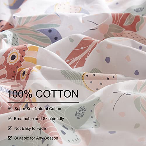 Ivellow Queen Duvet Cover Set 100% Cotton Butterfly White Duvet Cover For Kids Cute Bedding Set 3Pcs Ultra Soft Breathable Kids Duvet Cover Patterned Cartoon Comforter Cover Boys Girls Toddler Teen thumb #3