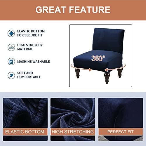 Image of Eco-Ancheng Armless Chair Slipcover - Removable, Washable, Printed Accent Chairs for Living & Dining Room