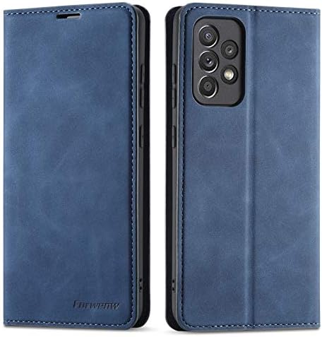 EYZUTAK Premium PU Leather Flip Folio Case for Samsung Galaxy A13 5G/4G/A04S, Protective Case with Kickstand Card Slot Magnetic Closure Shockproof Full Protection Wallet Cover - Red