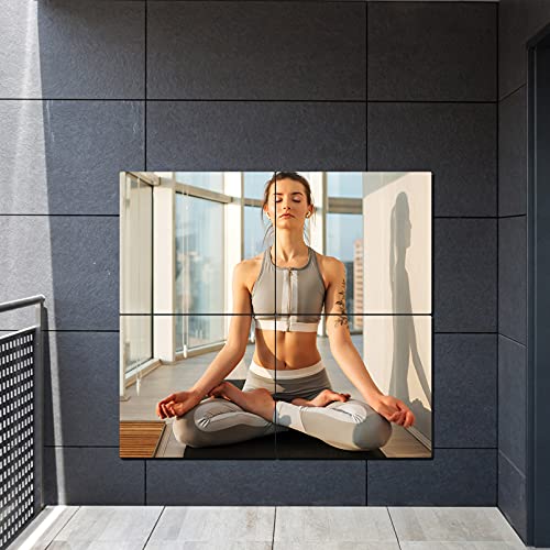 Image of UNBREAKABL MIRO Shatterproof Full Length Mirror Tiles, 4-Piece Set, 16x16 Inch, Frameless Plexiglass Acrylic Plastic, Wall Mounted, Home Gym, Workout, Bedroom