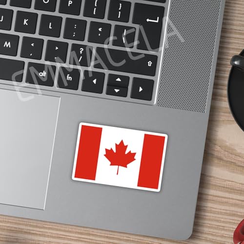 Image of (3PCS) Canada Flag stickers, Countries Flag Stickers - Waterproof Vinyl Decals For Laptops, Tumblers, Water Bottles, Books, Scrapbooks, Size 3 x 1.9 Inch