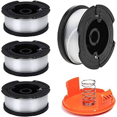 4 PCS 0.065 A6481 AFS Automatic Feed Spool Line Replacement + Spool Cover + Spring Strimmer Wire Compatible with Black+Decker STC1820PC BESTA530 BCSTA536