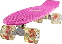 Vista 9 de Meketec Skateboards Mini Cruiser - Patineta (56 cm), diseño retro para niños chicos jóvenes principiantes