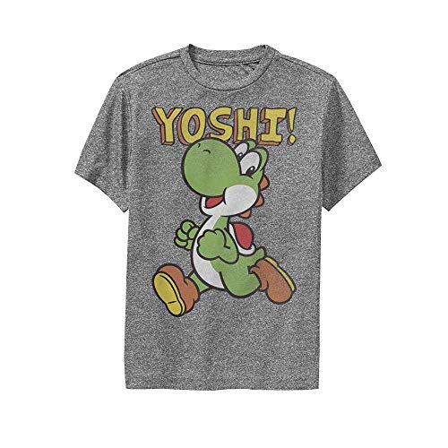 Nintendo Its Yoshi Boy's Performance Tee Charcoal Heather