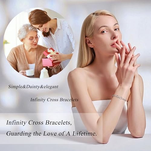 Christmas Stocking Stuffers Infinity Bracelets for Women Teen Girl Gifts Trendy Stuff Birthday Gifts for Mom Daughter Sister Adjustable Heart Rose Cross Tennis Bracelets Graduation Anniversary Jewelry2