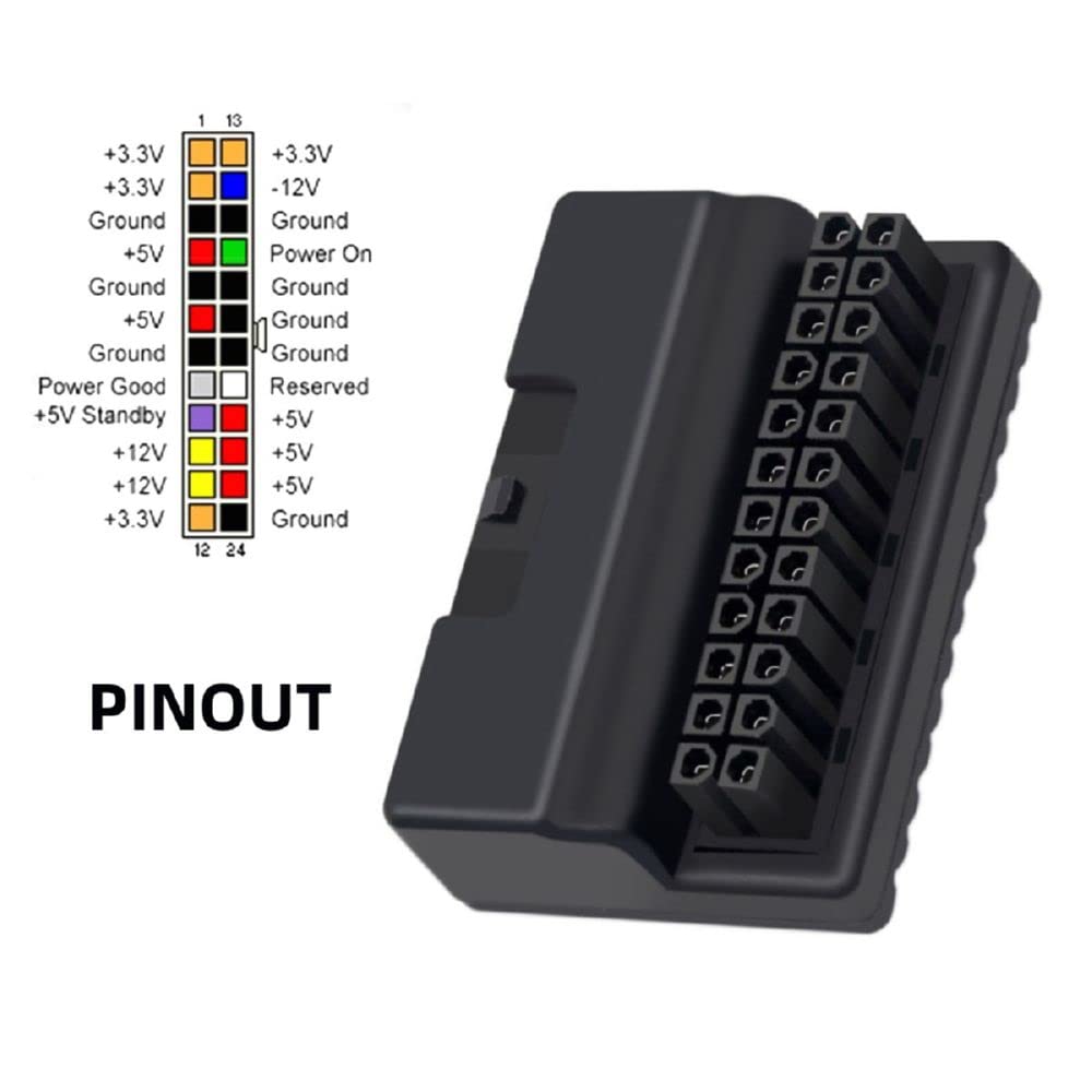 Cablecc Surmoling 90 Degrés Atx 24 Pinmi femmina con 24 pin Adattatore di alimentazione maschi