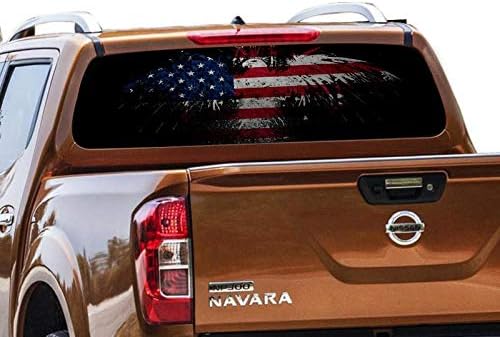Rear Window Perforated See Thru Graphic Eagle 3 Decal Sticker Compatible with Nissan Navara NP300