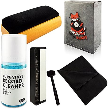 Complete 5 Piece Vinyl Record Cleaning kit Includes: Record Cleaner - Microfiber Cloth - Velvet Brush - Microfiber Brush & Stylus Brush