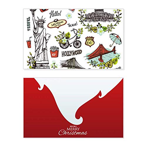 Carte de Noël vintage USA et graffiti Liberty pour vœux de fin d'année