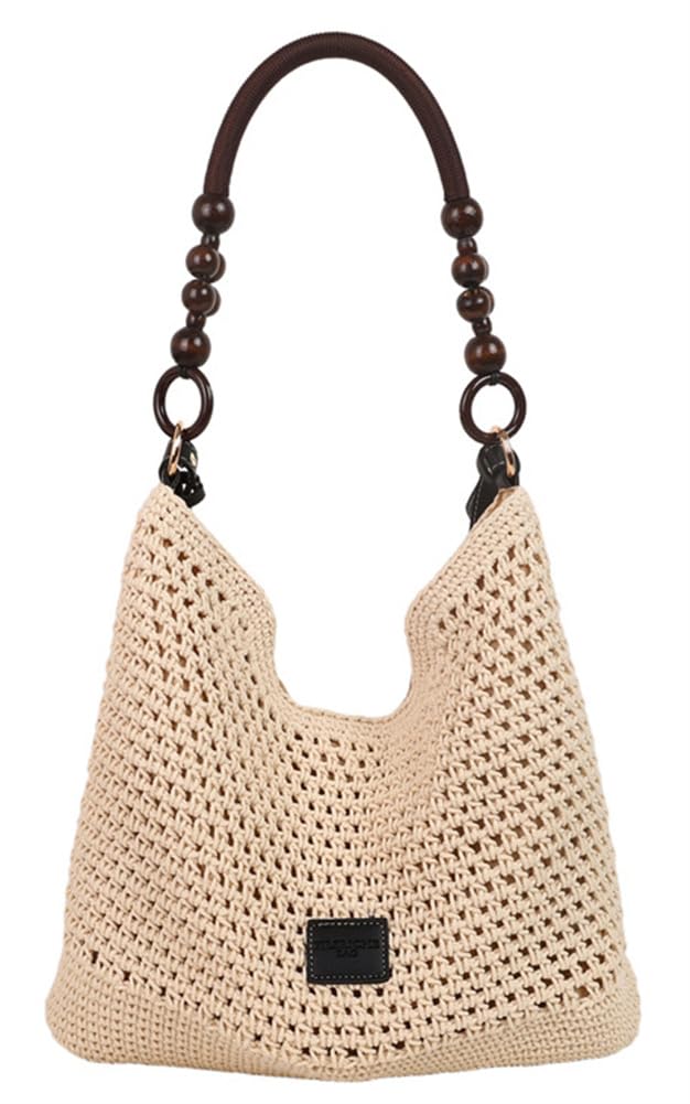 Bohemia Woven Straw Bag for Women Macrame Shoulder Tote Bags Crossbody Purses Summer Beach Top-Handle Bag for Travel Shopping