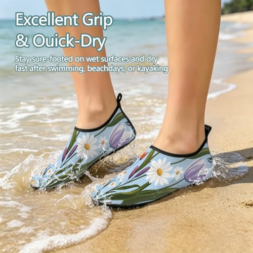 Zapatos acuáticos unisex con estampado botánico para playa 5