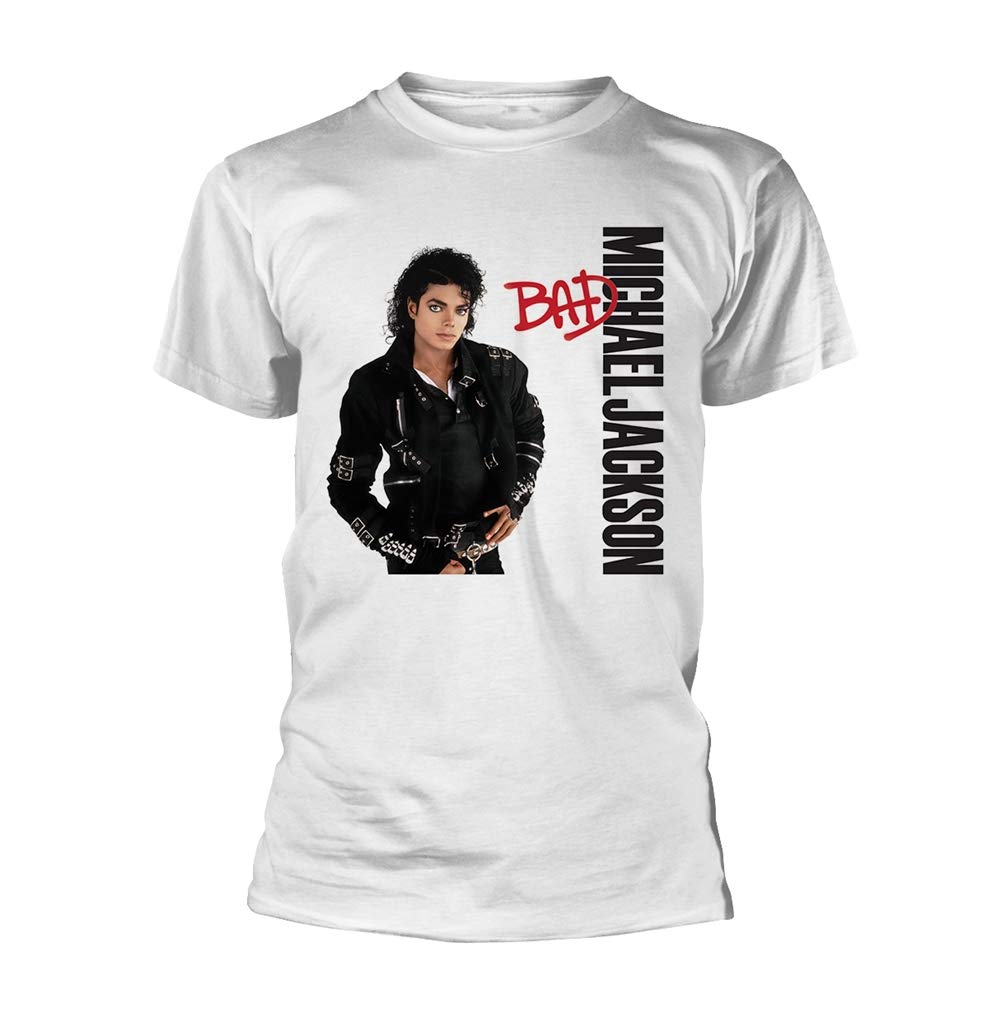 Rock Off Officially Licensed Products Men's White Michael Jackson Bad Official Tee T-Shirt Unisex (Medium)