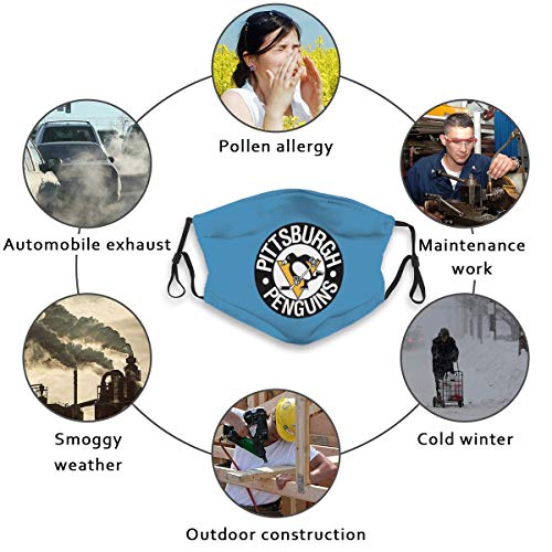 Mouth Cover Magic Scarf Headwear for Pittsburgh Hockey Fans Reusable Half Face Covering with 10 Filter - Thumbnail 4
