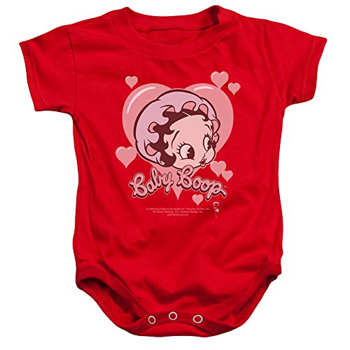 Image of Betty Boop Baby Romper Infant Creeper Baby Heart Red