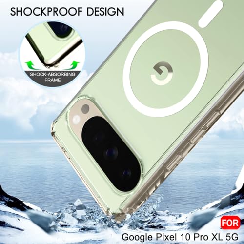 Image of TheGiftKart Ultra-Hybrid Crystal Clear Back Case Cover for Google Pixel 10 Pro XL | Shockproof Design | Hard Back Cover for Google Pixel 10 Pro XL (PC & TPU, Magsafe Compatible, Clear)
