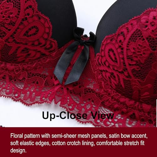 Image of secret lives Polyester Lace Women Bridal Underwire Padded Hipster Lingerie Set