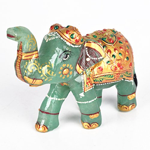 GEMHUB Hand Carved Approximately 1649.00 Ct Amazing Green Jade Gemstone Elephant Statue DB-4812