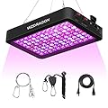 Newest BW1000 LED Grow Lights Double Chips Full Spectrum with 10ft Cable for Greenhouse and Indoor Plant Veg and Flower Growing [Black]