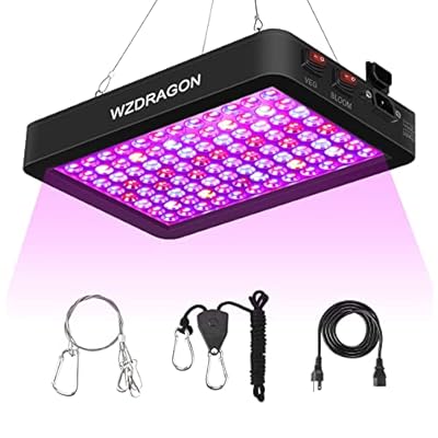 Newest BW1000 LED Grow Lights Double Chips Full Spectrum with 10ft Cable for Greenhouse and Indoor Plant Veg and Flower Growing [Black]