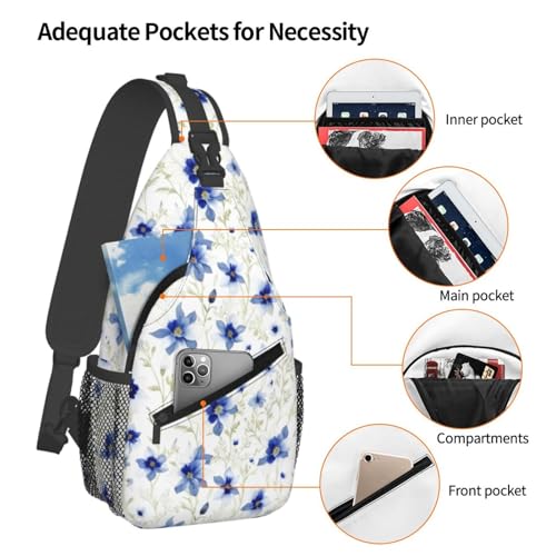 Mochila bandolera con estampado floral para senderismo y viajes miniatura 4