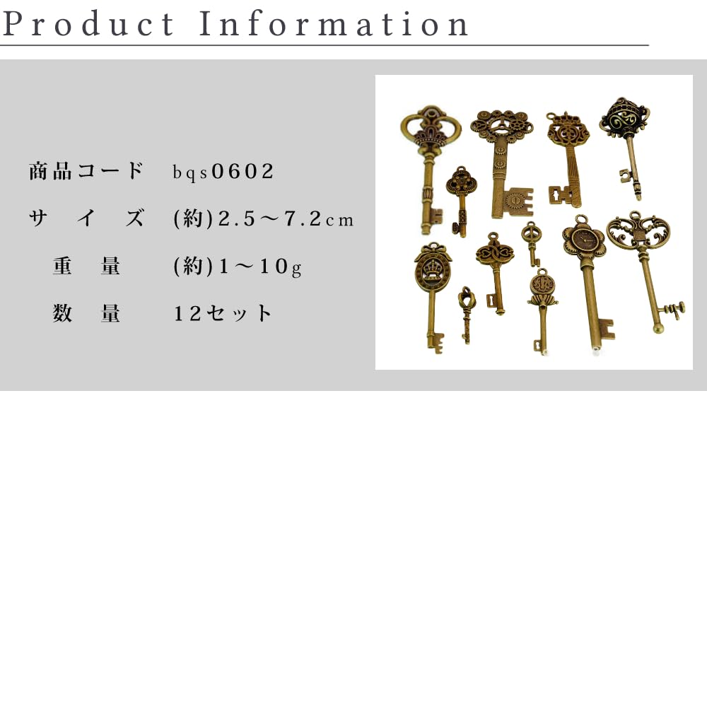 Amazon.co.jp: アンティーク 鍵 12個セット インテリア キー 古風 