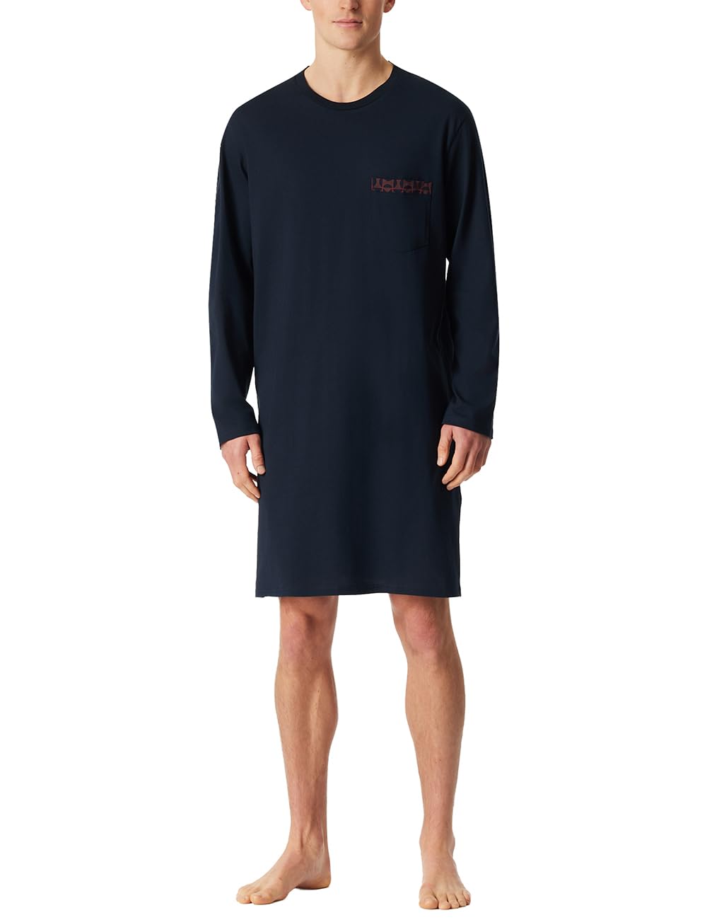 Schiesser Koszulka nocna Mężczyźni Schiesser Herren Nachthemd Lang - Bigshirt - Sleepshirt - Organic Cotton - Comfort Nightwear