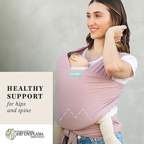 Image of Moby Baby Wrap Carrier Classic for Newborns to Toddlers (8-33lbs), Infant Sling Carrier, Lightweight & Hands Free Design, Adjustable for All Body Types (Dusty Rose)