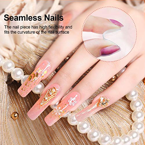 Kalolary 400 Stk. Transparente falsche Nägel, Extra lange U-Kurve Nagelspitzen Acryl C Kurve Nagel Tips Full Cover Gel… – Bild 7