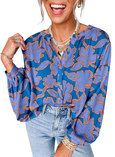 Astylish Women Boho Floral Loose Spring Summer Tops Beach Fashion