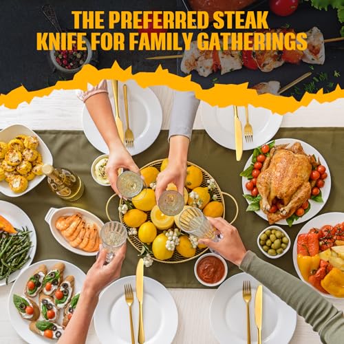 64-Pcs-9-Inch-Gold-Steak-Knives-Set-Golden-Serrated-Knife-Stainless-Steel-Steak-Knife-Butter-Knife-Dinner-Knives-for-Kitchen-Wedding-Party-Restaurant-Dishwasher-Safe-and-Easy-to-Clean
