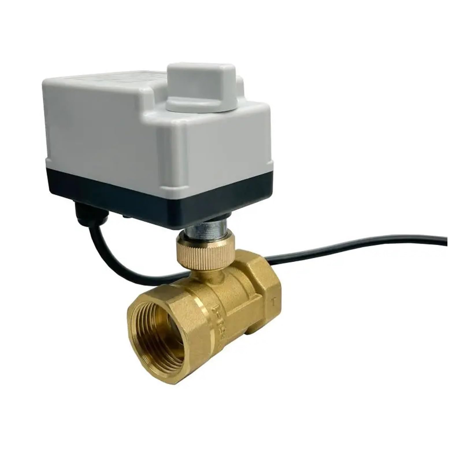 Xfmzfubd 36893 1-1/2'' Three Way Brass Motorized Ball Valve L Type 220V 12V 24V Three Wire Two Control Electric Ball Valve With Manual Switch(12V-Cr02)