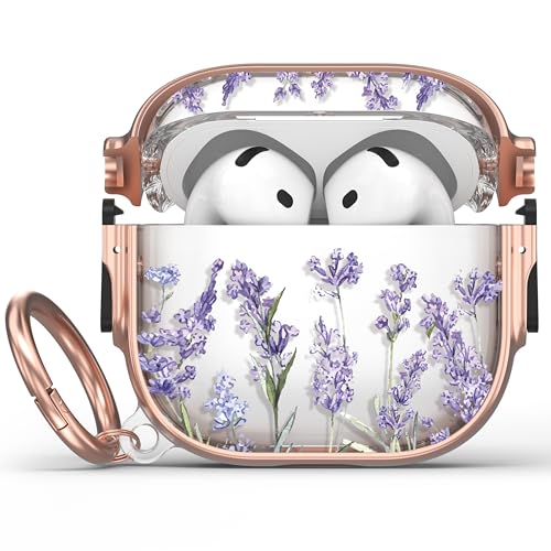 Image of Maxjoy for AirPods 4 Case, Clear AirPod 4th Generation Case Protective Soft Cute AirPod 4 Cover for Women Girly with Keychain for AirPods 4 Cover 2024,Lavender