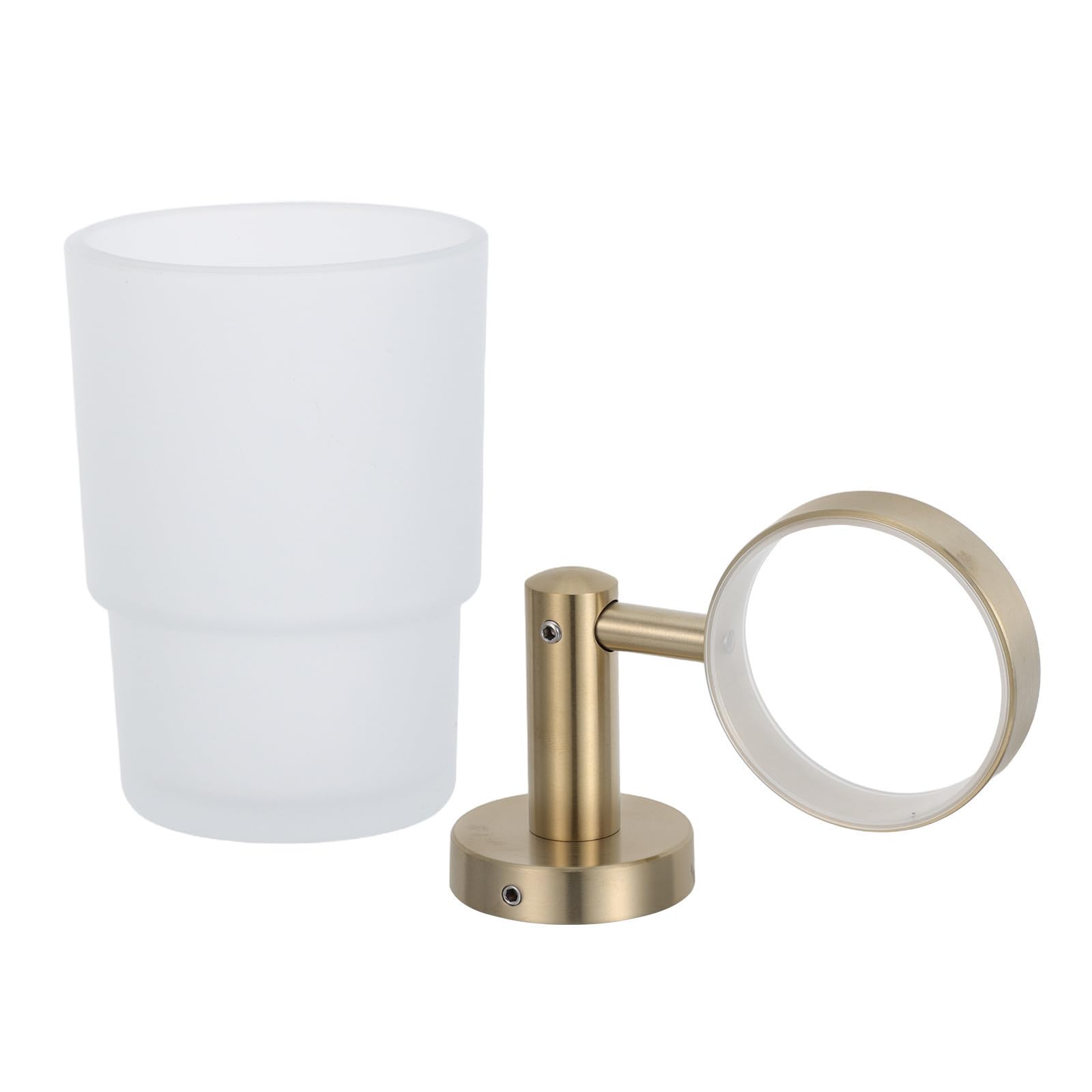 SHERCHPRY Porta Spazzolini da Denti Bicchiere in Vetro da Parete in Acciaio Inossidabile Design Stabile e Moderno Protegge Spazzolino e Previene Cadute per Bagno e Dormitorio