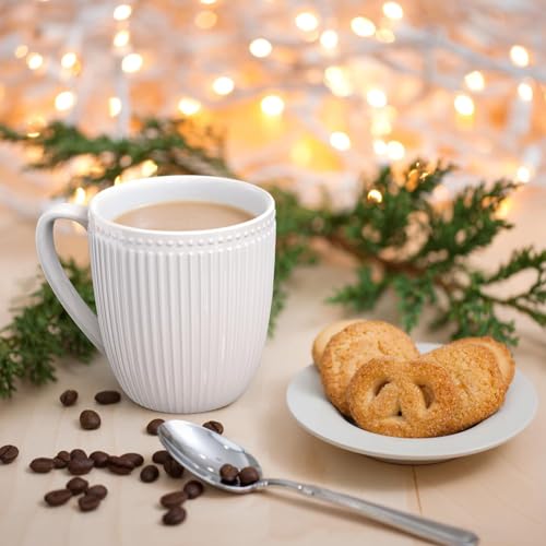 image for HomeElves Coffee Mugs Set of 6, 16 Oz White Coffee Mugs, Porcelain Mug