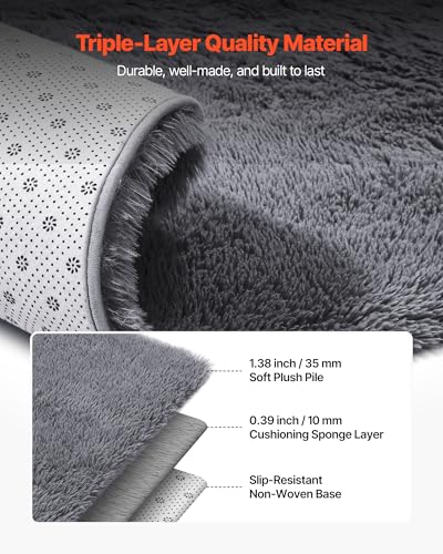 Tapete Plush Indoor 8x10 ft Gris VEVOR miniatura 6