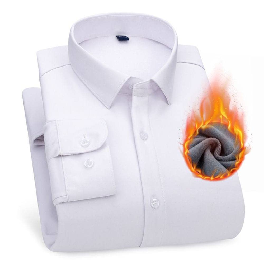 Camicia Calda Da Uomo,Camicie Da Uomo A Maniche Lunghe Calde E Spesse Camicia Casual Da Uomo Camicie Casual Eleganti Con Taschino Sul Petto Magliette Morbide A Vestibilità Regolare Per Lavoro, Temp